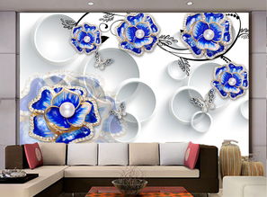 珠宝首饰设计中的浪漫艺术 3D玫瑰花背景墙高清PSD模板探析